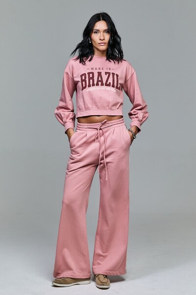 Foto Calça De Moletom Com Elástico E Detalhe Lateral