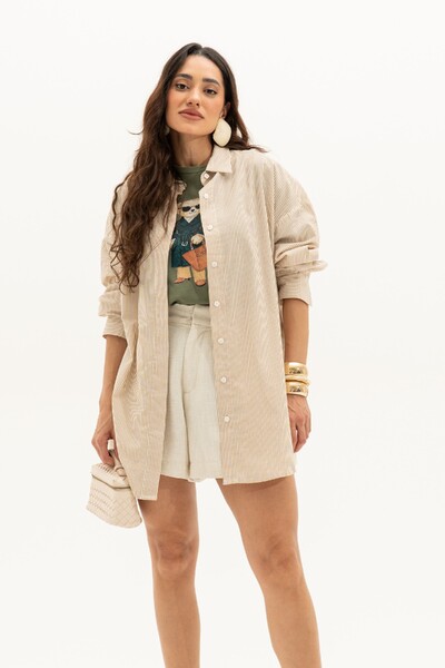 Foto Camisa De Tricoline Com Saia Avulsa Sobreposta
