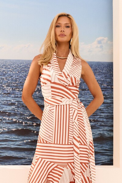 Foto Vestido Cachequer Estampa Geométrica