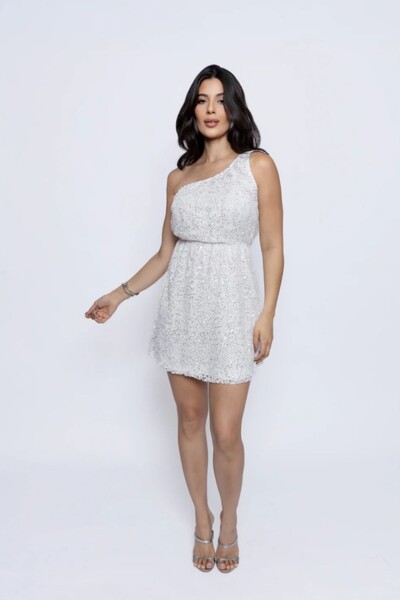 Foto Vestido Paetê Curto Um Ombro Só