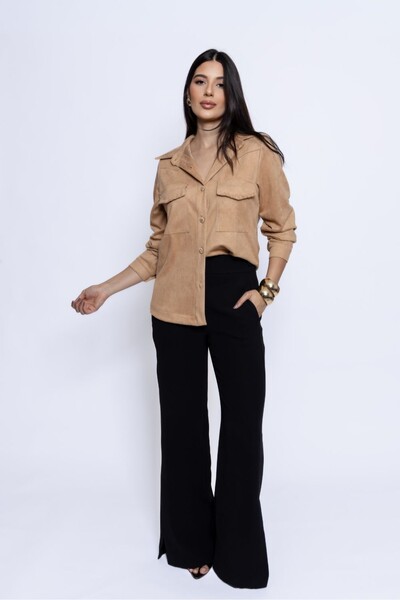 FotoCamisa Suede Manga Longa