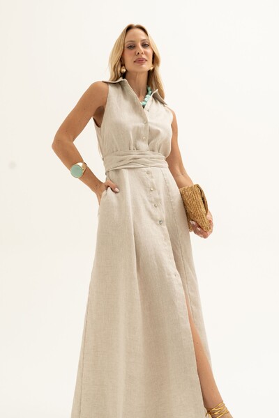 Foto Vestido Chemise Linho