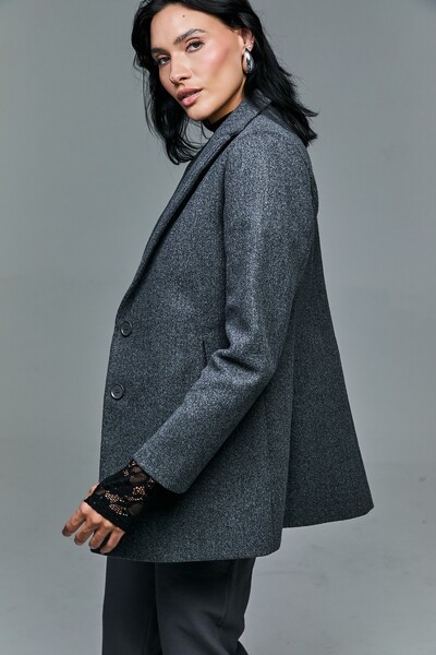 FotoCasaco Alongado Em Lã Batida Mescla