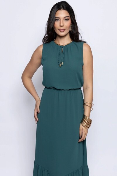 FotoVestido Longo Maria Detalhe Ajuste Decote