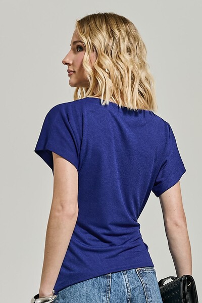 Foto Blusa Malha Texturizada com Amarração