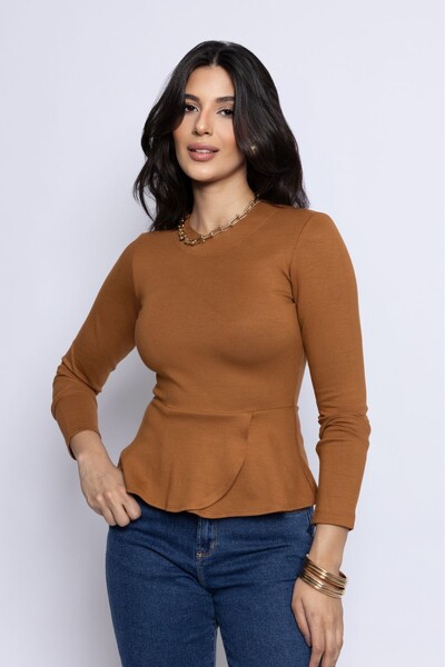 Foto Blusa Manga Longa Basque Malha Power