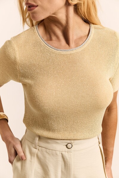 Foto T-shirt Gola Careca de Tricot Timeless