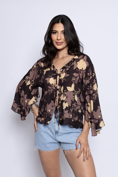 Foto Blusa Estampada Manga Sino