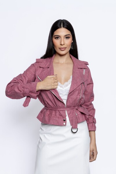 Foto Jaqueta Biker Denim Mescla