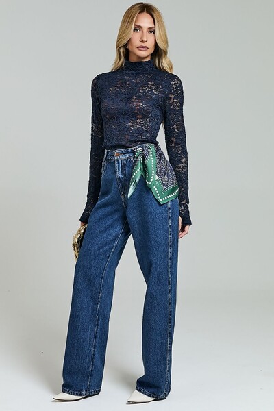 Foto Calça Jeans Wide Leg Amaciada