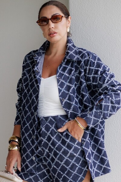 Foto Camisa Denim Bordado