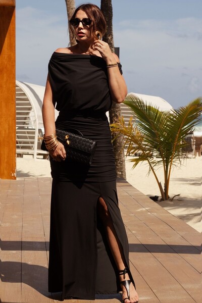 Foto Vestido Drapeado C/ Saia Removivel