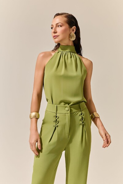 Foto Blusa Halter Laço Crepe
