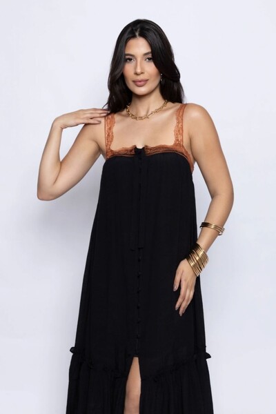 FotoVestido Longo Alças em Renda