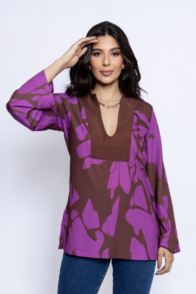 Foto Bata Estampa Surreal Brown