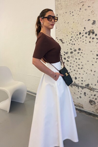 Foto Saia Midi Cotton Tech