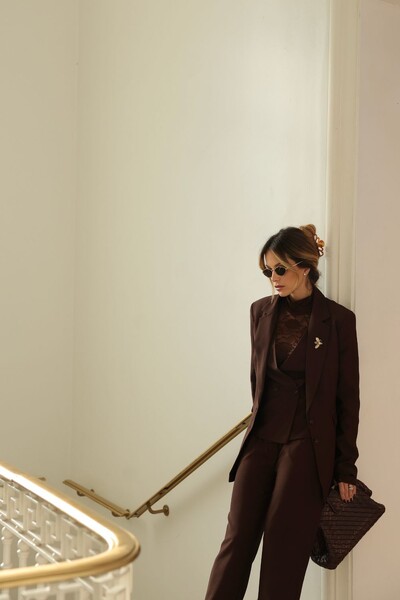 Foto Blazer Alongado Com Lapela