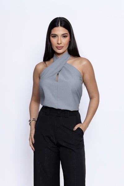 Foto Top Frente Única Alças Transpassadas