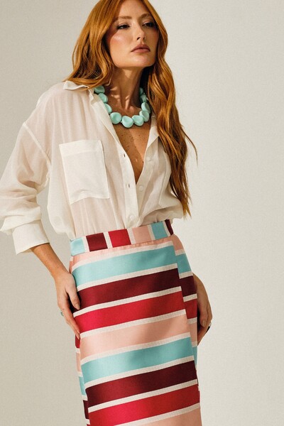 Foto Camisa Oversized em Blend de Seda