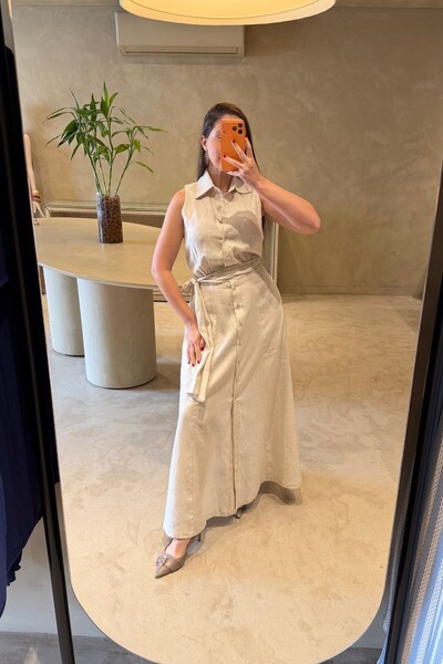 Foto Vestido Chemise Linho