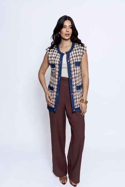 FotoColete Oversized Tweed Xadrez