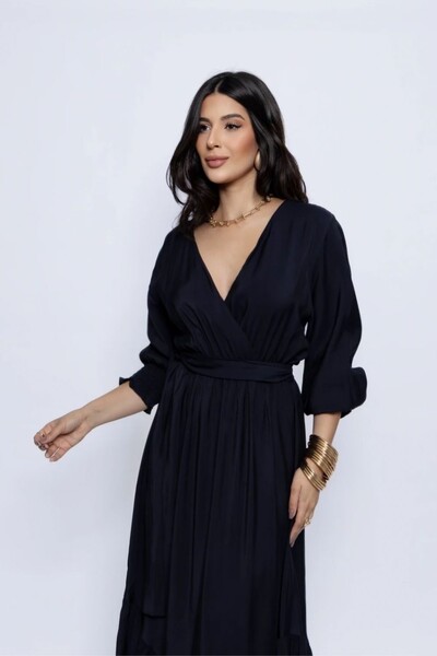 FotoVestido Decote Transpassado Detalhe Maria