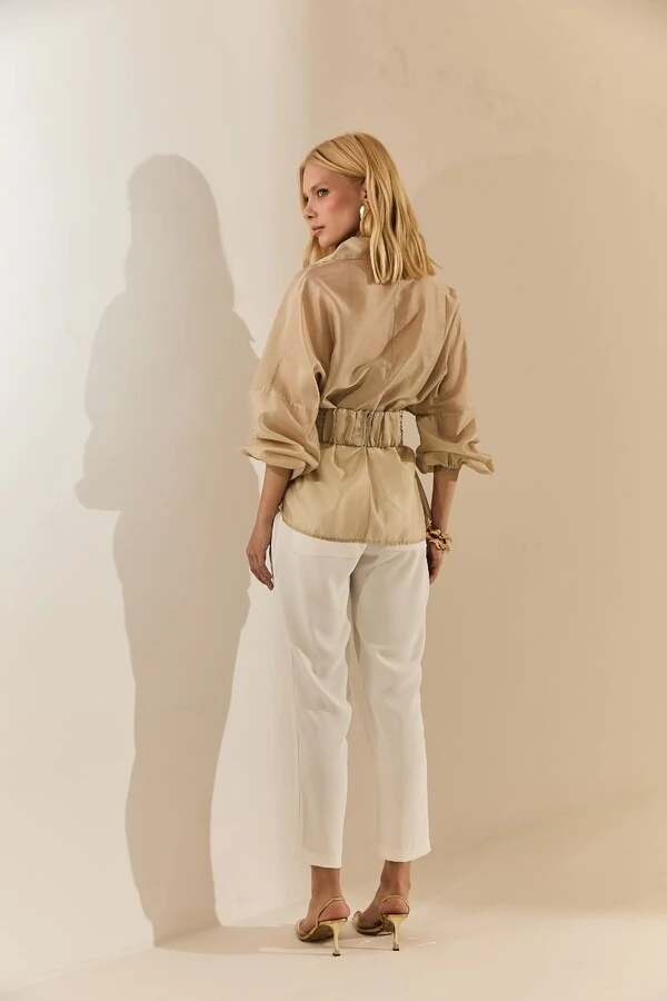 Camisa Transpassada Organza