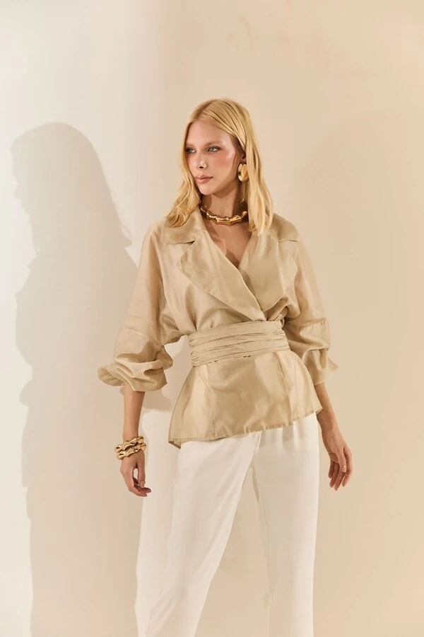 Camisa Transpassada Organza