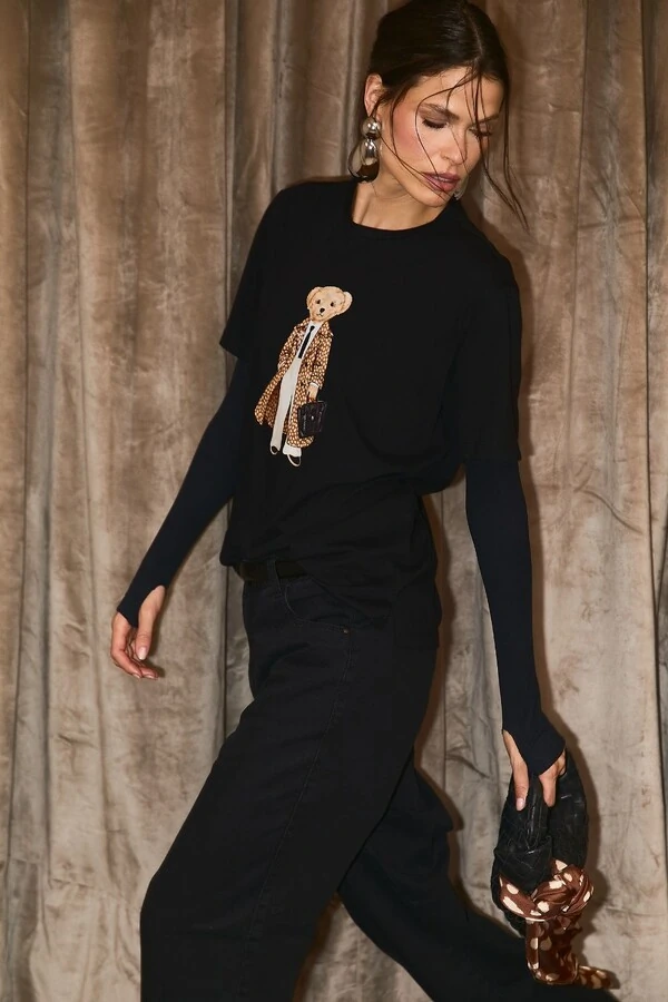 T-shirt Estampa Urso PRÉ-VENDA