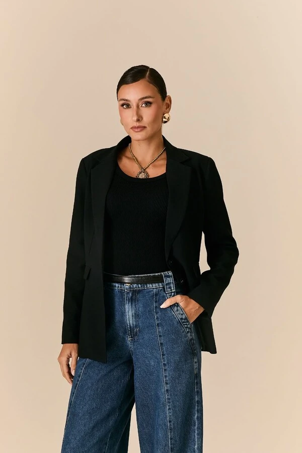 Blusa Malha Canelada Sem Costura