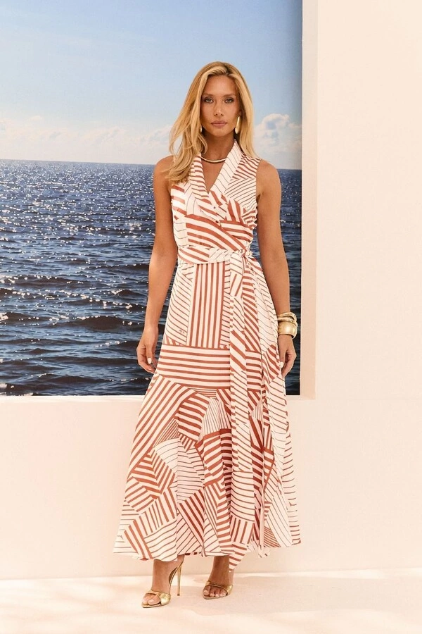 Vestido Cachequer Estampa Geométrica