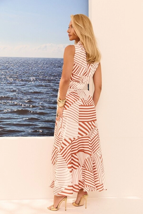 Vestido Cachequer Estampa Geométrica