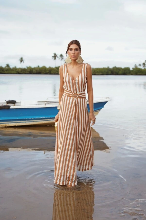 Vestido Crochet C/ Faixa