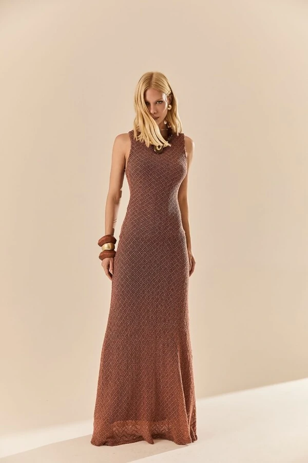 Vestido Canoa Renda Crochet