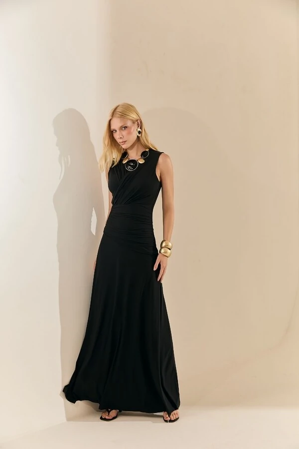 Vestido Maxi Drapeado