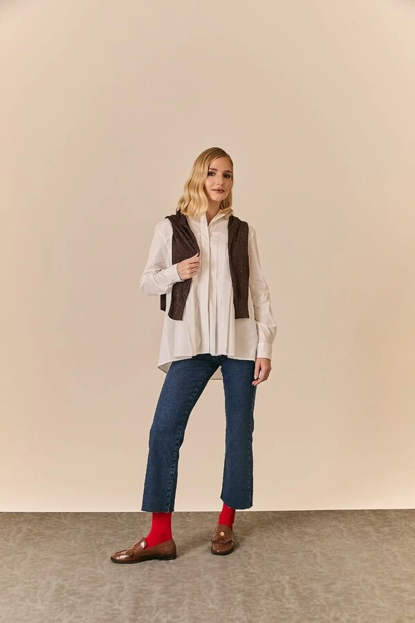 Camisa Tricoline Com Pregas