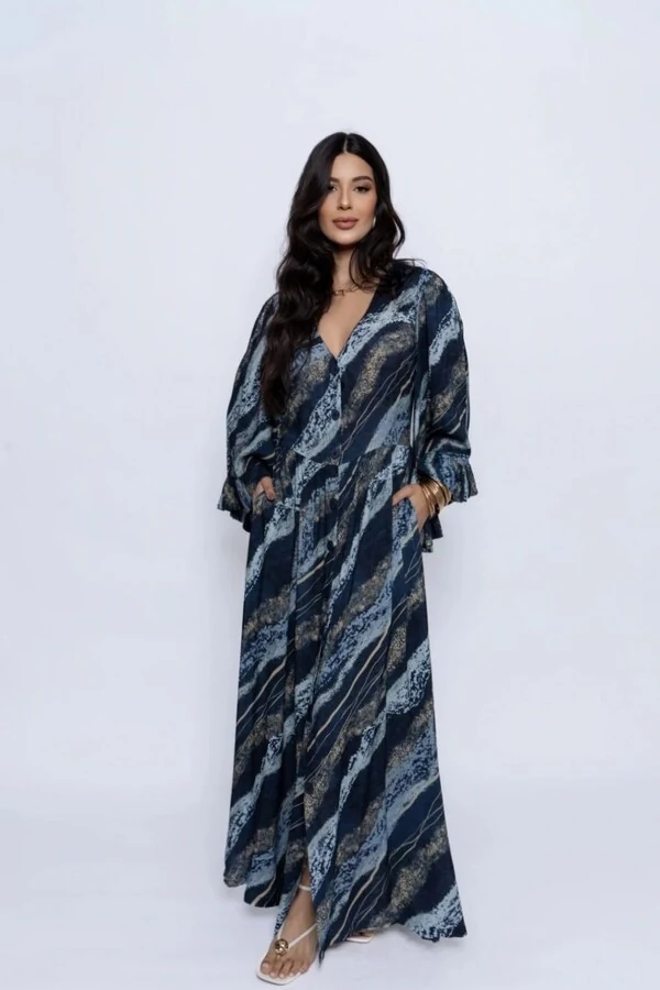 Vestido Longo Estampa Marmorizada