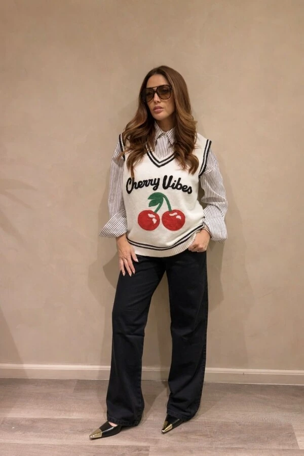 Colete Tricot Cherry Vibes