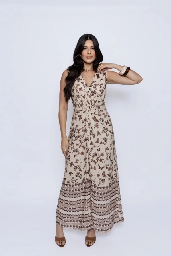 Vestido Longo Estampa Butterfly