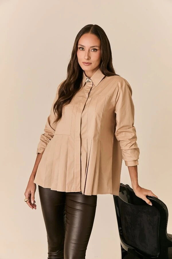 Camisa Tricoline Com Pregas