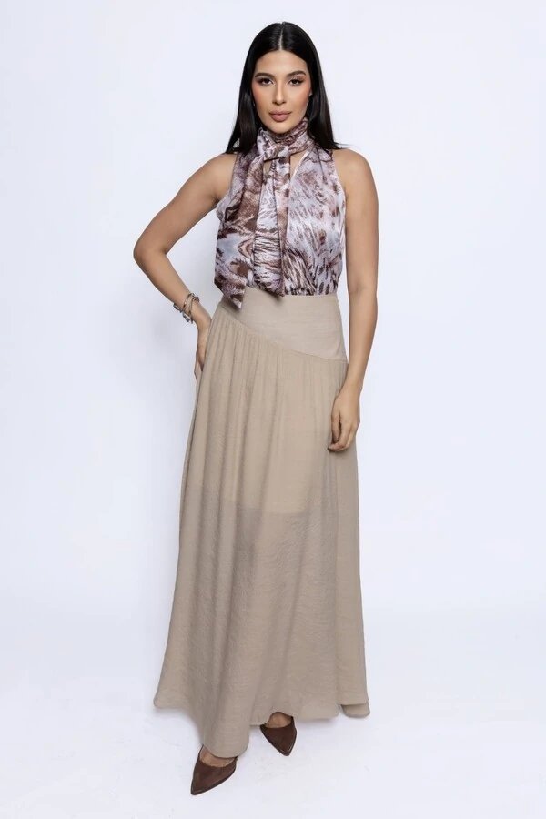 Regata Laço Pescoço Animal Print