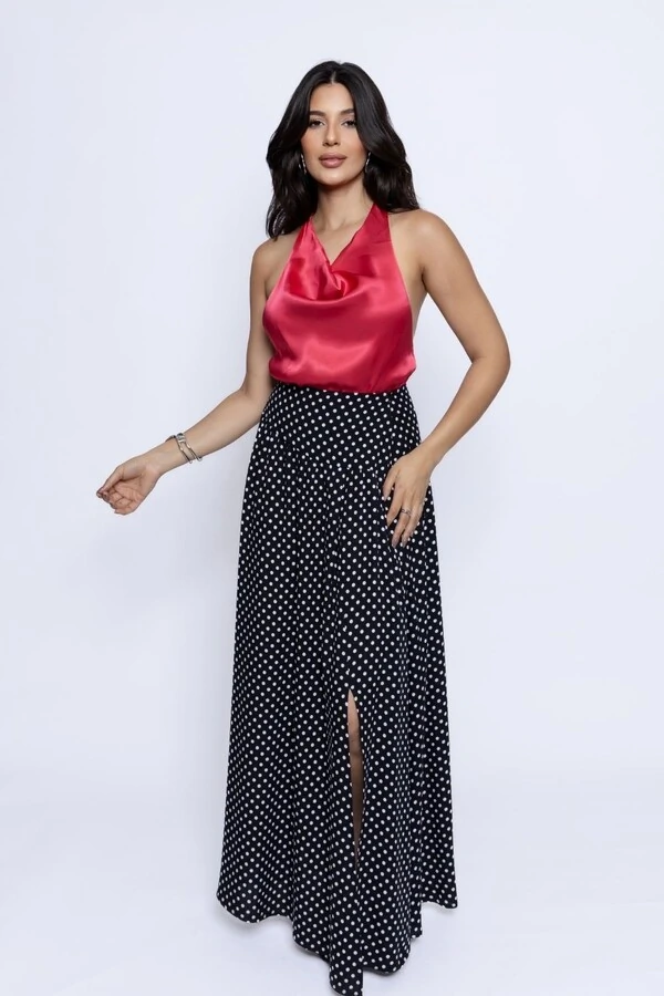 Blusa Decote Degagê Cetim