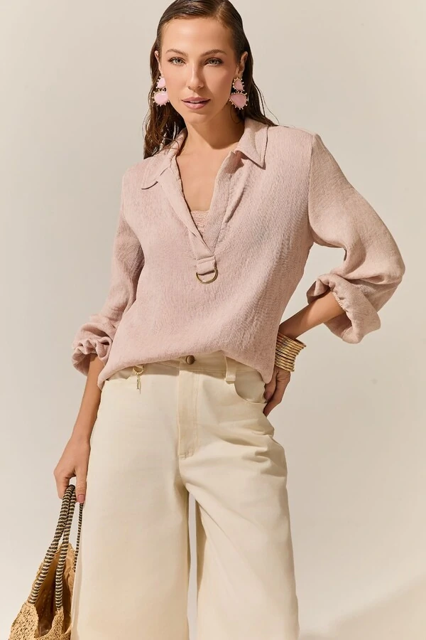 Camisa Over Linho Canele