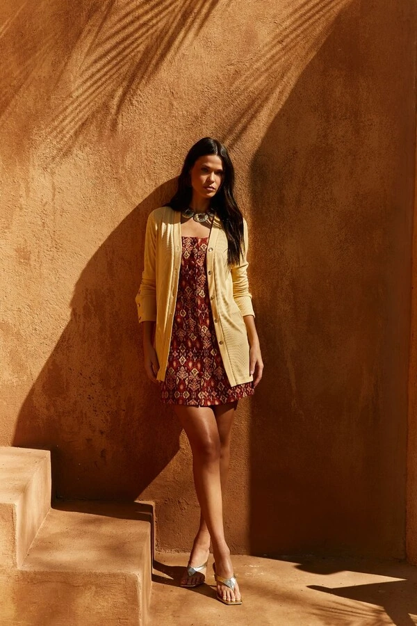 Vestido Curto Jacquard