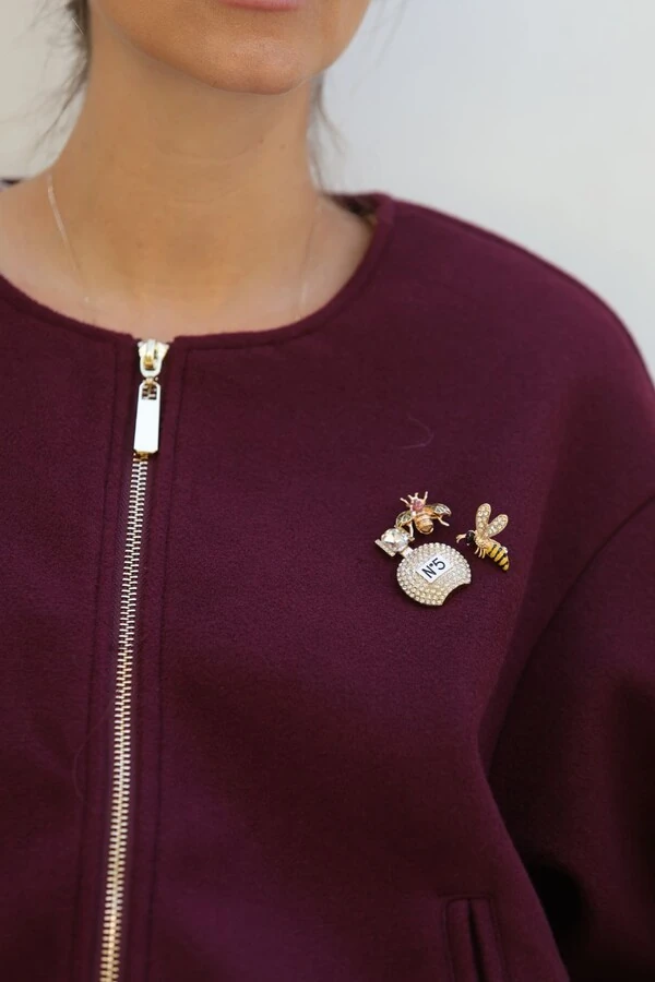 Jaqueta Bubble Broches