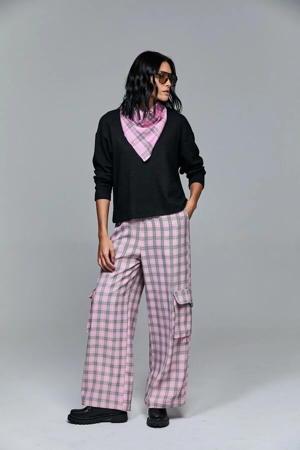 Blusa Manga Longa Malha Lã Com Bandana Avulsa