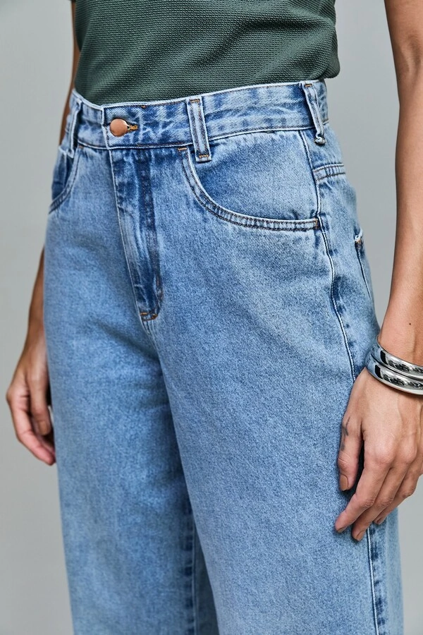 Calça Jeans Wide Leg Light Blue