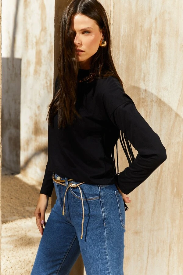 Blusa Manga Longa Macrame