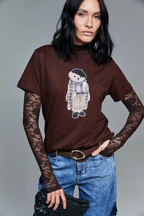 T-shirt Ursa Com Boina