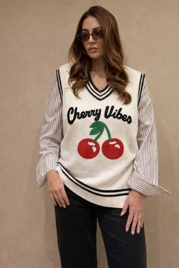 Colete Tricot Cherry Vibes